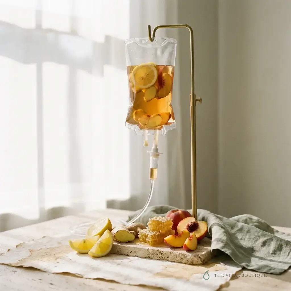 The Vital Boutique Hangover & Recovery IV drip, infused with lemon + ginger