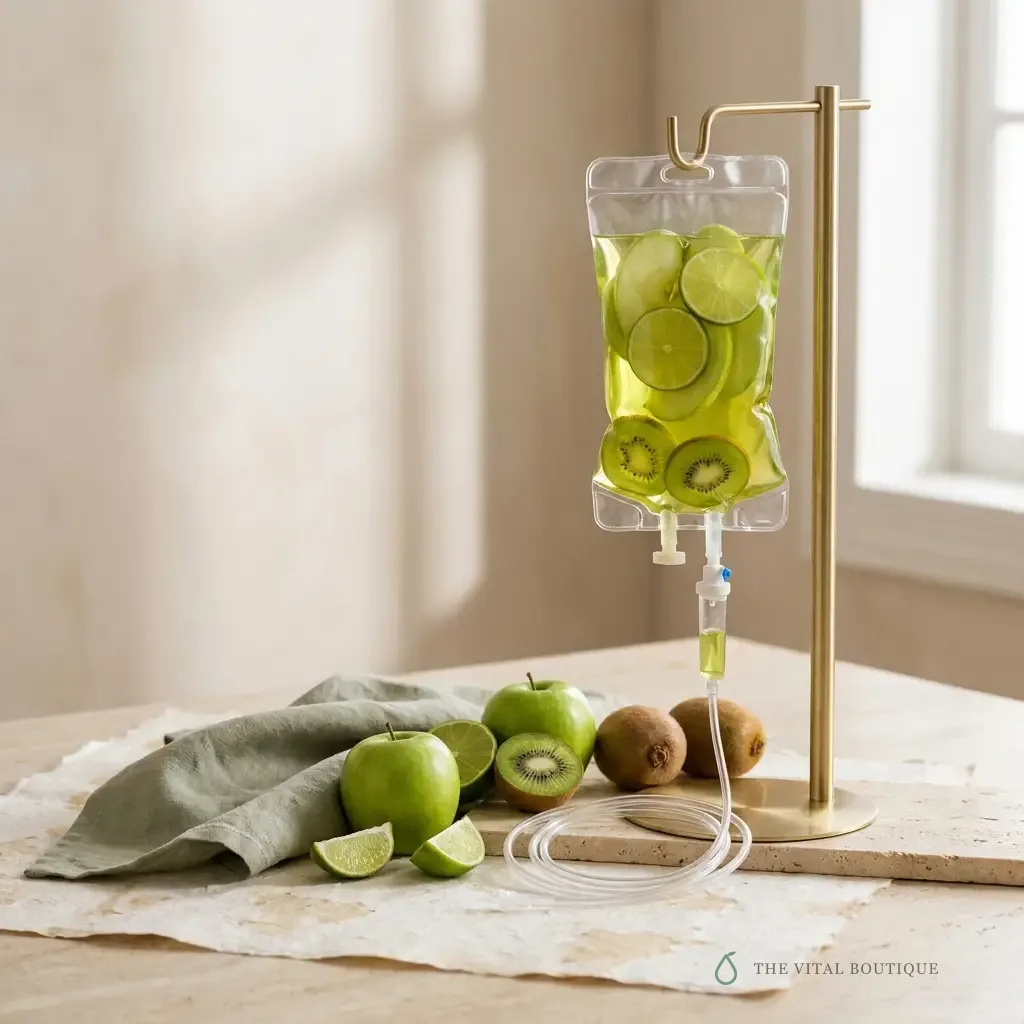 The Vital Boutique Myers' Cocktail IV drip, infused with green apple + lime